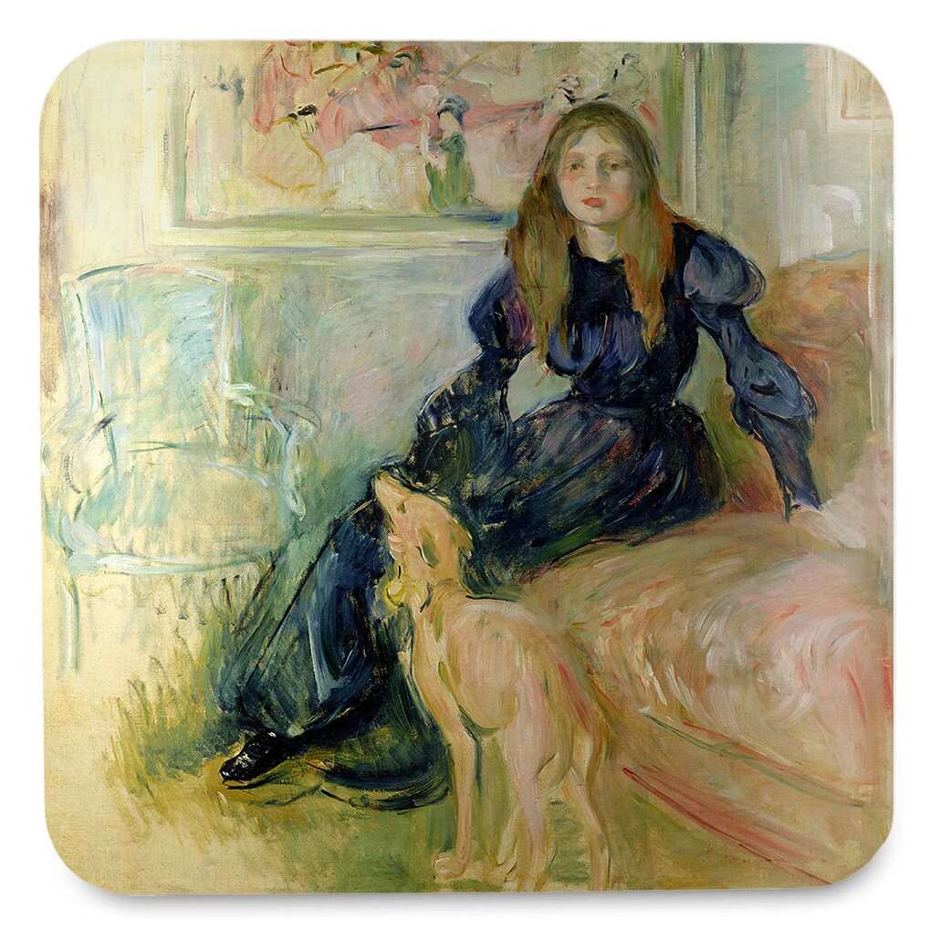 Podkładka pod kubek Julie Manet i jej piesek Laërte Berthe Morisot