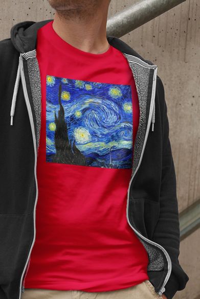 Koszulka z naszywką Gwiaździsta noc Vincent van Gogh