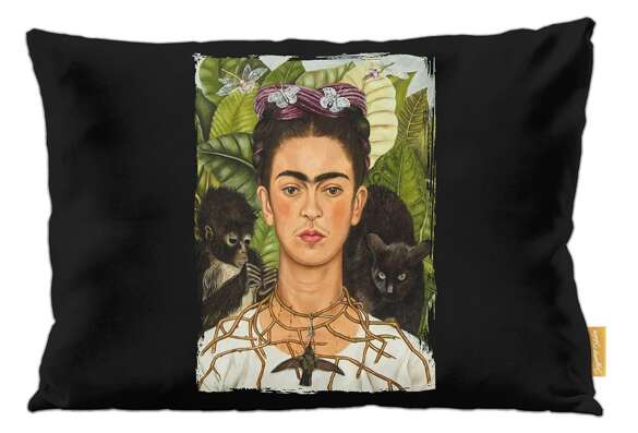 Poduszka Autoportret z cierniowym naszyjnikiem i kolibrem Frida Kahlo