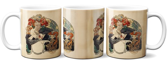 Kubek Bières De La Meuse (Piwo z mezy) Alfons Mucha