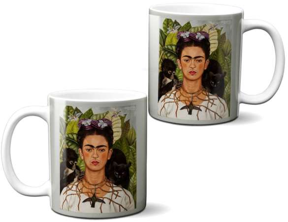 Kubek Autoportret z cierniowym naszyjnikiem i kolibrem Frida Kahlo