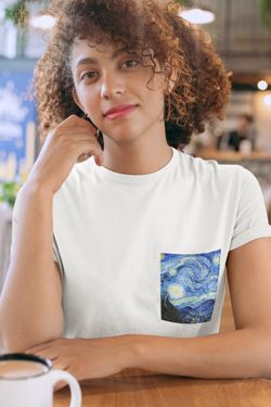 Koszulka z kieszonką Gwiaździsta noc Vincent van Gogh