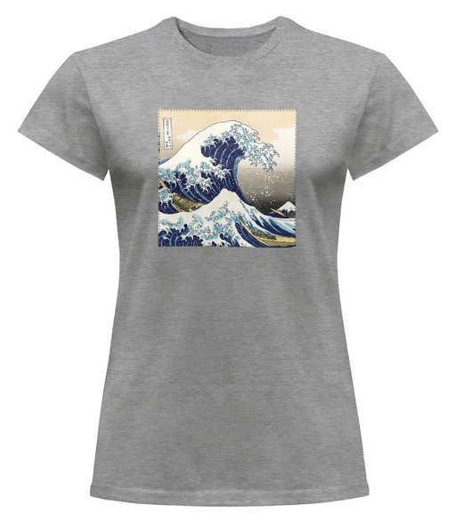 Bluzka damska z naszywką Wielka fala w Kanagawie Hokusai Katsushika