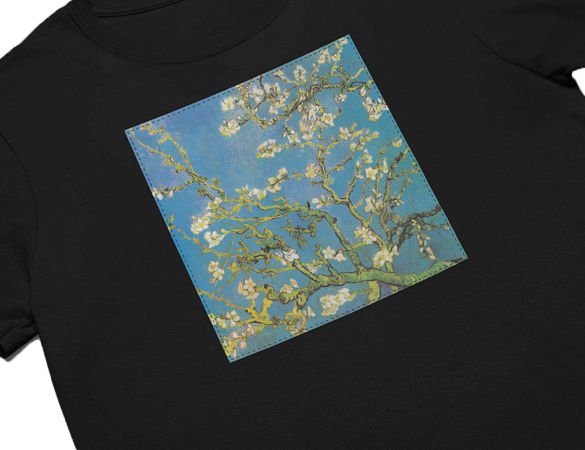 Koszulka z naszywką Kwitnący migdałowiec Vincent van Gogh