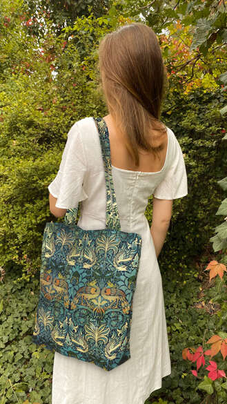 Torba na ramię shopper Paw i smok William Morris