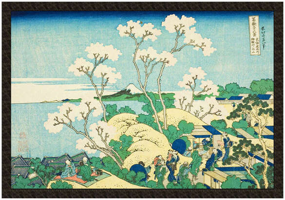 Naszywka Wzgórze Goten w Shinagawa nad Tokaido Katsushika Hokusai