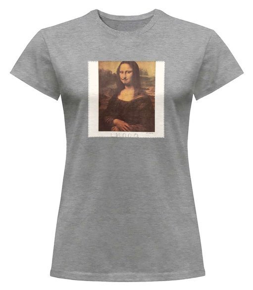 Bluzka damska z naszywką  L.H.O.O.Q. Marcel Duchamp