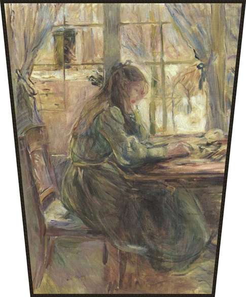 Ekran Julia przy stole Berthe Morisot