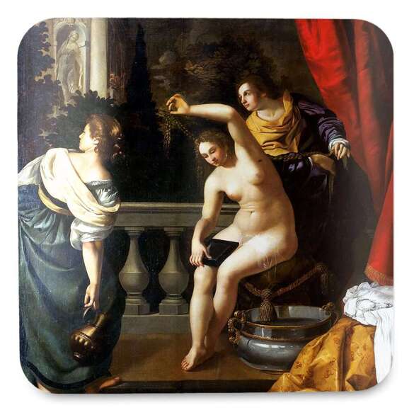 Podkładka pod kubek Batszeba w swojej kąpieli Artemisia Gentileschi