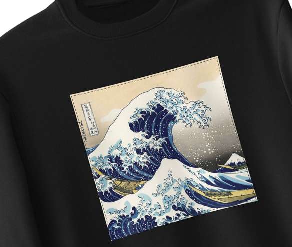 Bluza z naszywką Wielka fala w Kanagawie Hokusai Katsushika