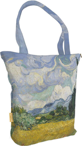 Torba na ramię shopper Pole pszenicy z cyprysami Vincent Van Gogh