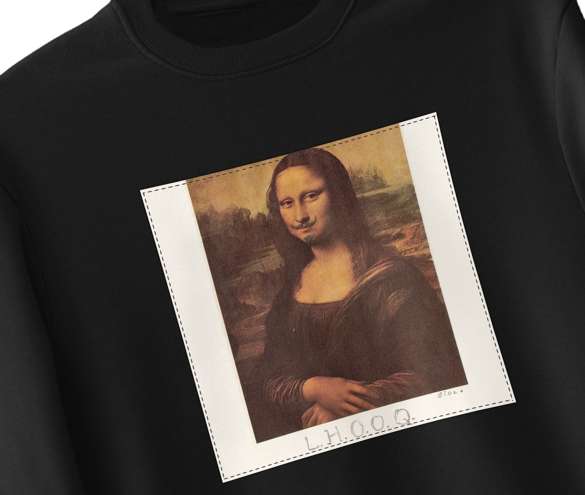 Bluza z naszywką L.H.O.O.Q. Marcel Duchamp