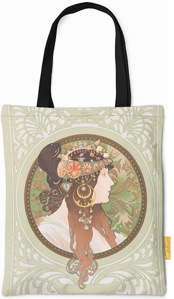 Torba na ramię Bizantyjskie głowy: brunetka Alfons Mucha