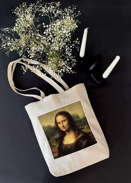 Torba z naszywką Mona Lisa Leonardo da Vinci