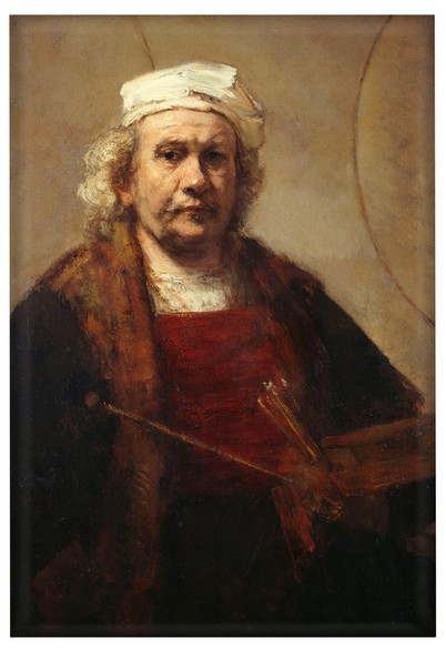 Magnes Autoportret z dwoma kołami Rembrandt