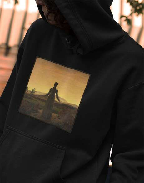 Bluza z naszywką Kobieta na tle zachodzącego słońca Caspar David Friedrich