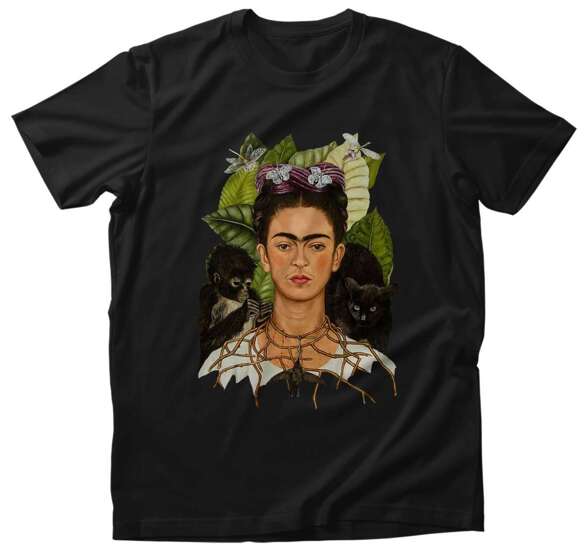 Koszulka Autoportret z cierniowym naszyjnikiem i kolibrem Frida Kahlo