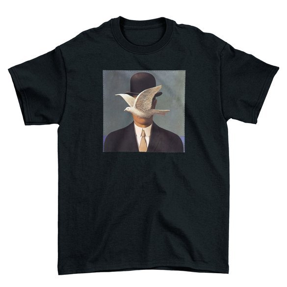 Koszulka z naszywką Mężczyzna w meloniku René Magritte
