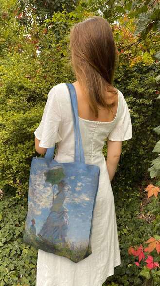 Torba na ramię shopper Kobieta z parasolem Claude Monet