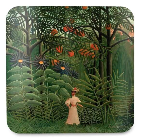 Podkładka pod kubek Woman Walking in an Exotic Forest Henri Rousseau