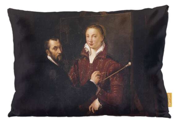 Poduszka Bernardino Campi malujący Sofonisbę Anguissolę Sofonisba Anguissola