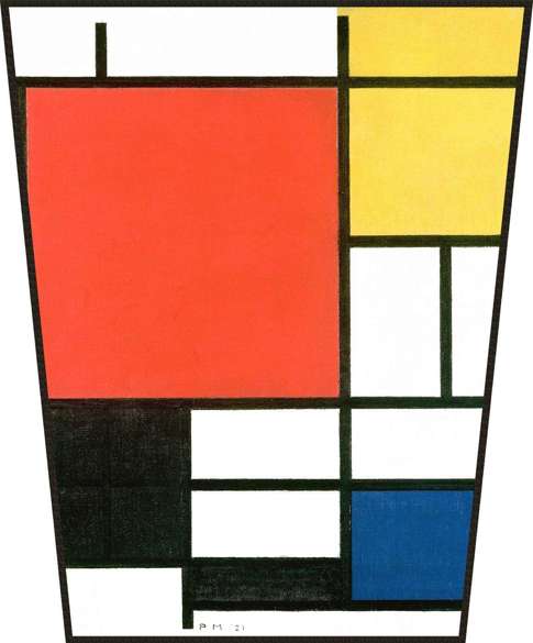 Ekran Kompozycja w czerwieni, żółci, błękicie i czerni Piet Mondrian