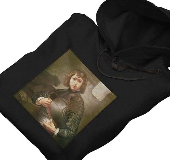 Bluza z naszywką Młody mężczyzna w złotej zbroi Rembrandt