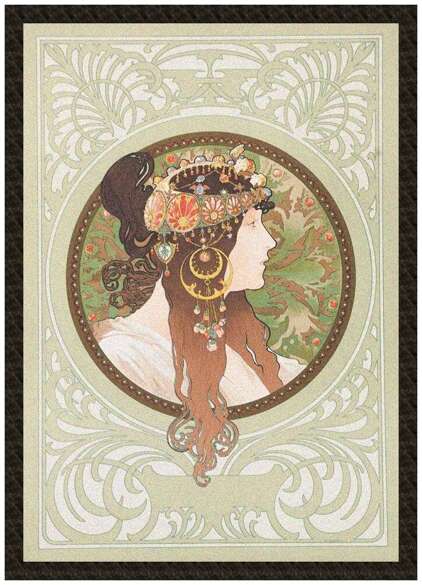 Naszywka Bizantyjskie głowy: brunetka Alfons Mucha