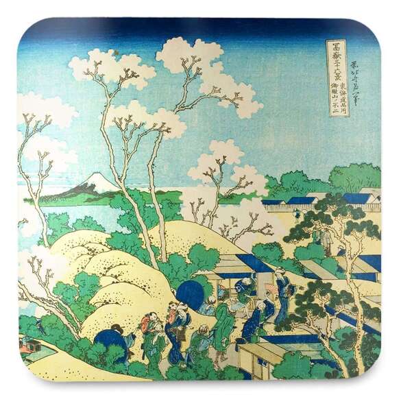 Podkładka pod kubek Wzgórze Goten w Shinagawa nad Tokaido Katsushika Hokusai