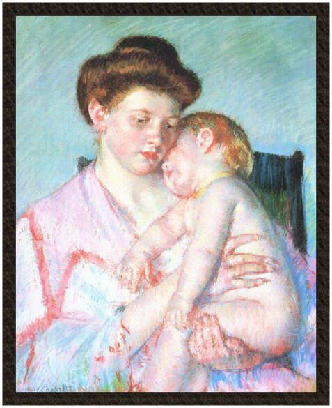 Naszywka Śpiące niemowlę Mary Cassatt