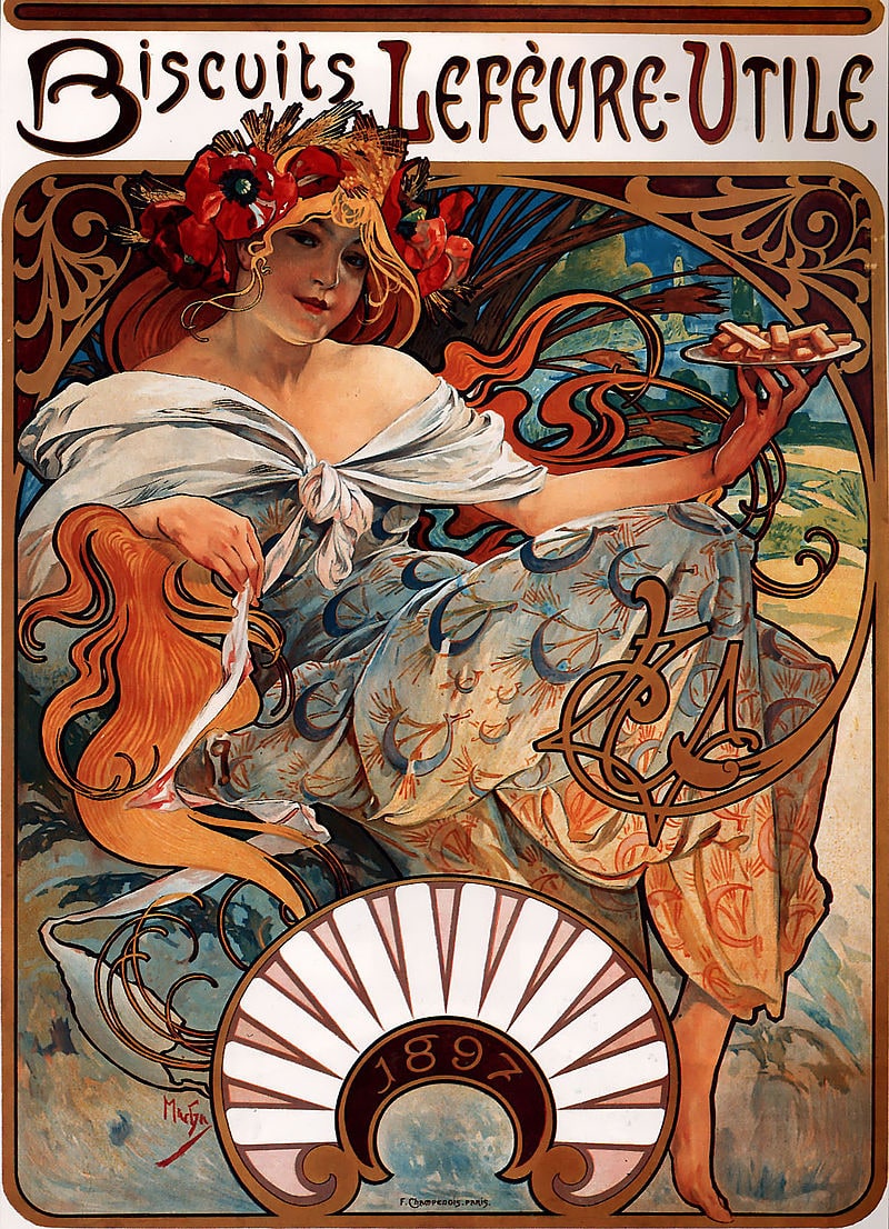 Alfons Mucha – Biscuits Lefevre Utile