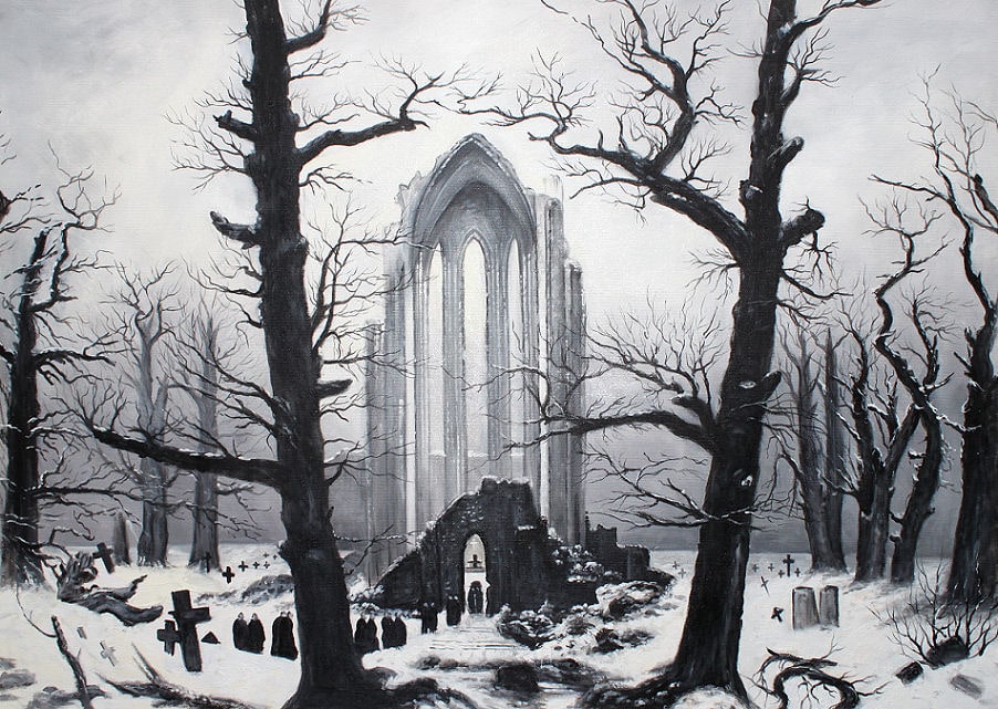 Caspar David Friedrich – Cmentarz w śniegu