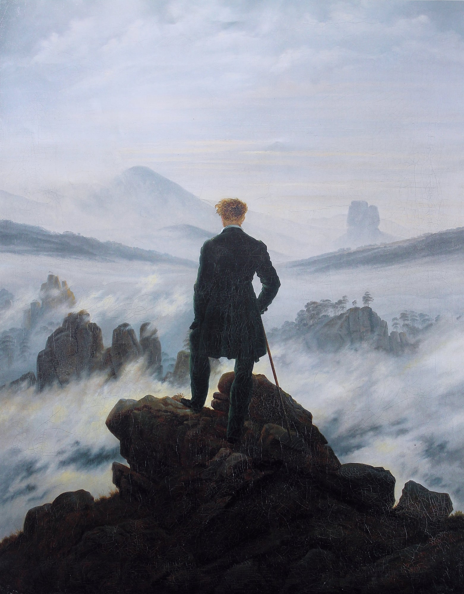 Caspar David Friedrich – Wędrowiec nad morzem mgły