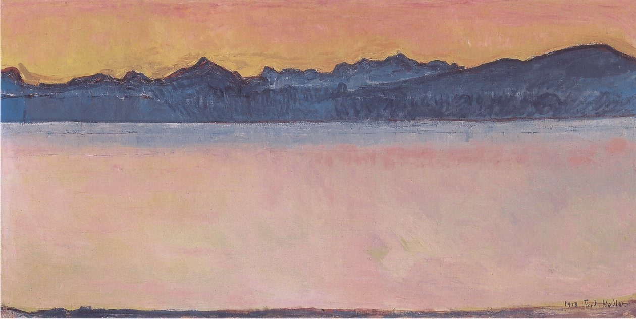 Ferdinand Hodler – Genfersee mit Mont-Blanc im Morgenrot