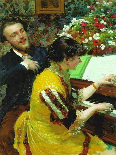 Leon Wyczółkowski – Ujrzałem raz – scena przy fortepianie