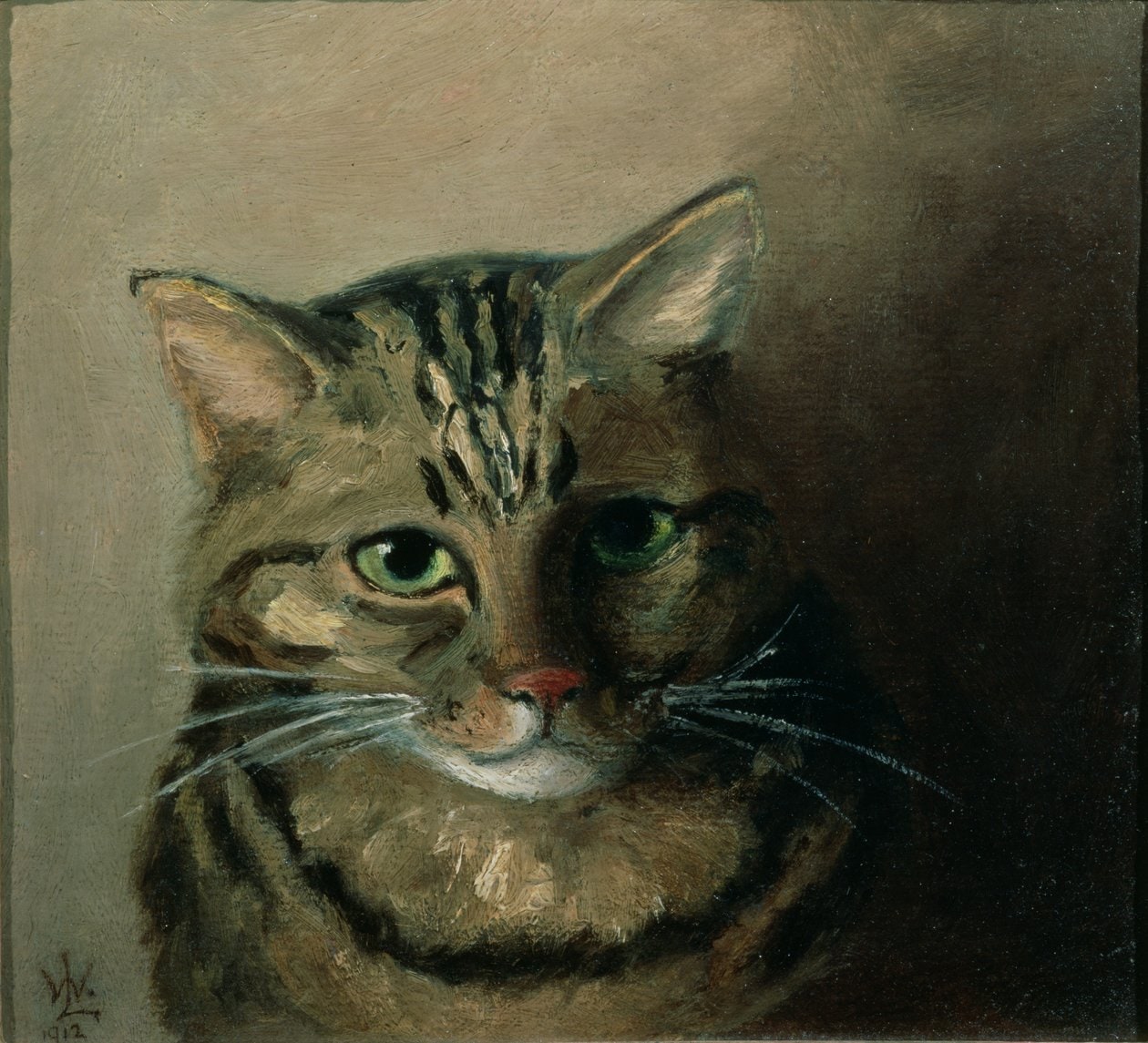 Louis Wain – Studium głowy kota tabby