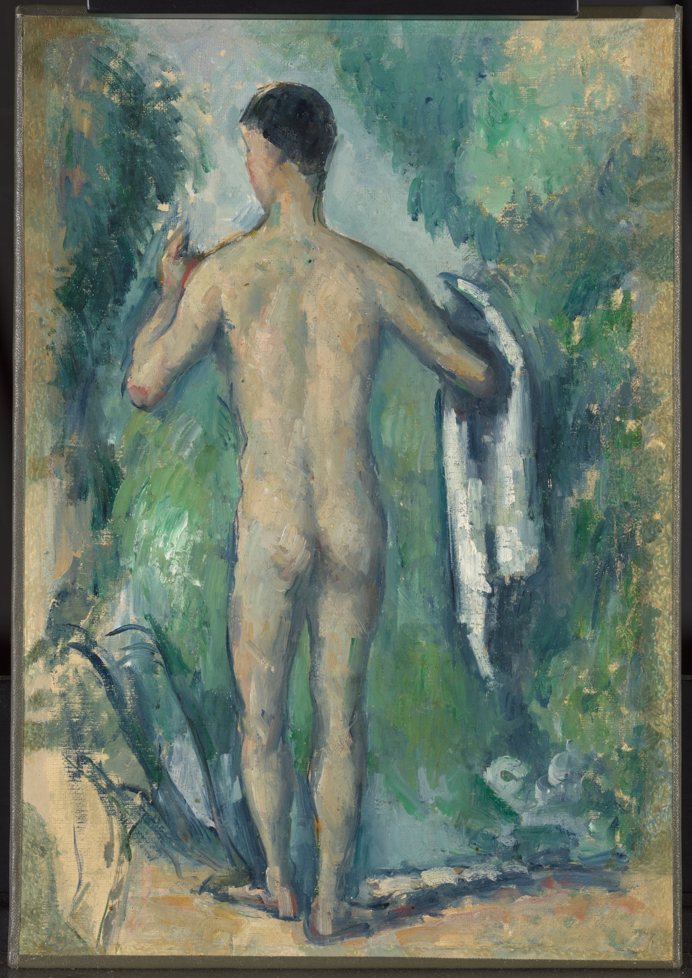Paul Cezanne – Kąpiący się na stojąco, widziany z tyłu