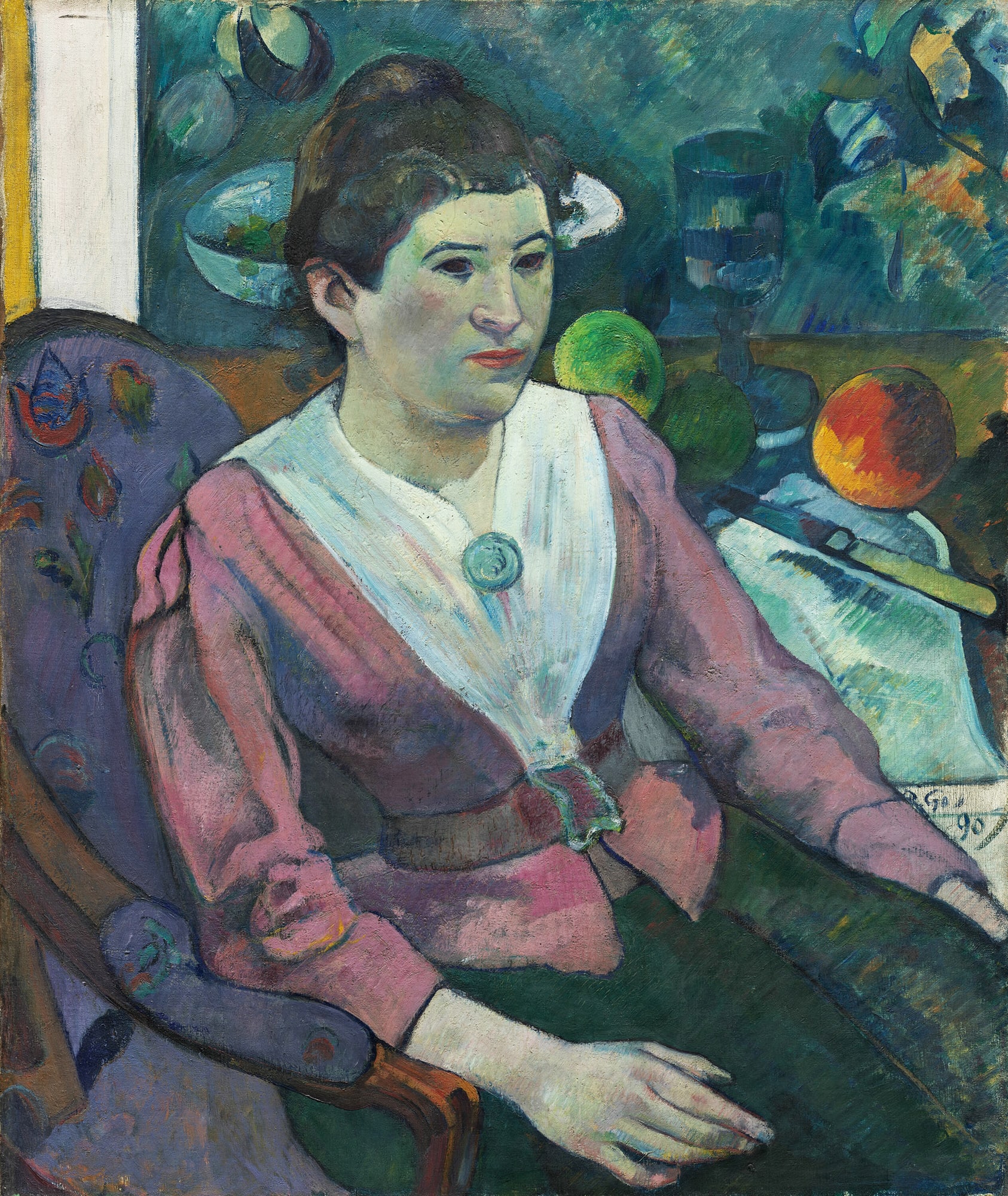 Paul Gauguin – Kobieta na tle martwej natury, Cezanne