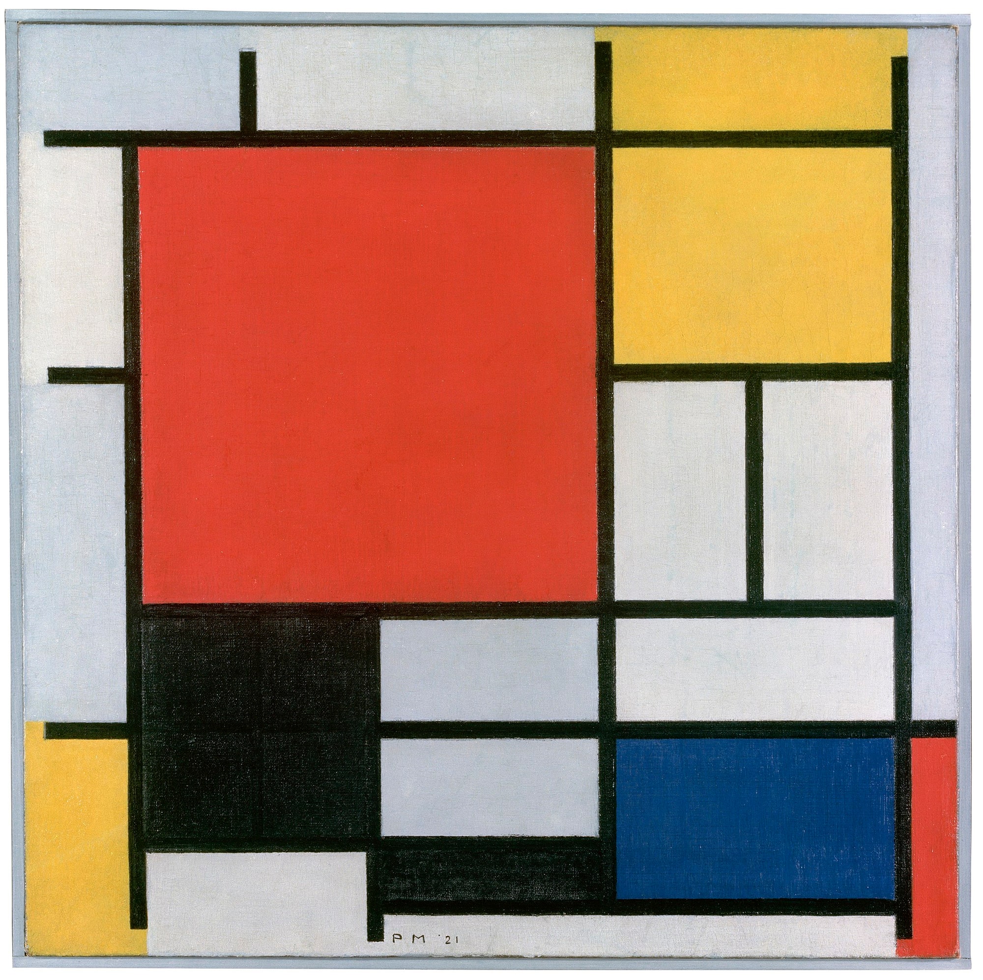 Piet Mondrian – Kompozycja w czerwieni, żółci, błękicie i czerni
