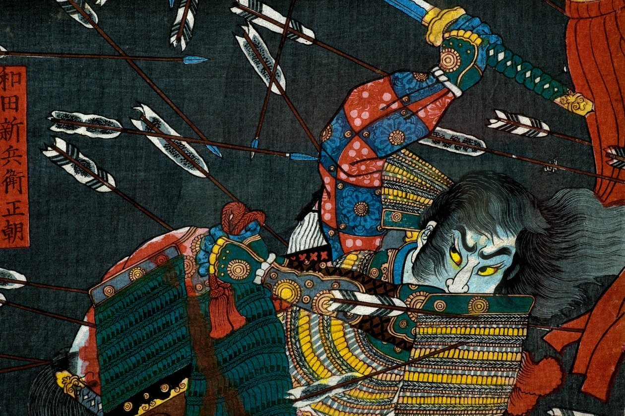 Utagawa Kuniyoshi – Bitwa pod Shijō Nawate