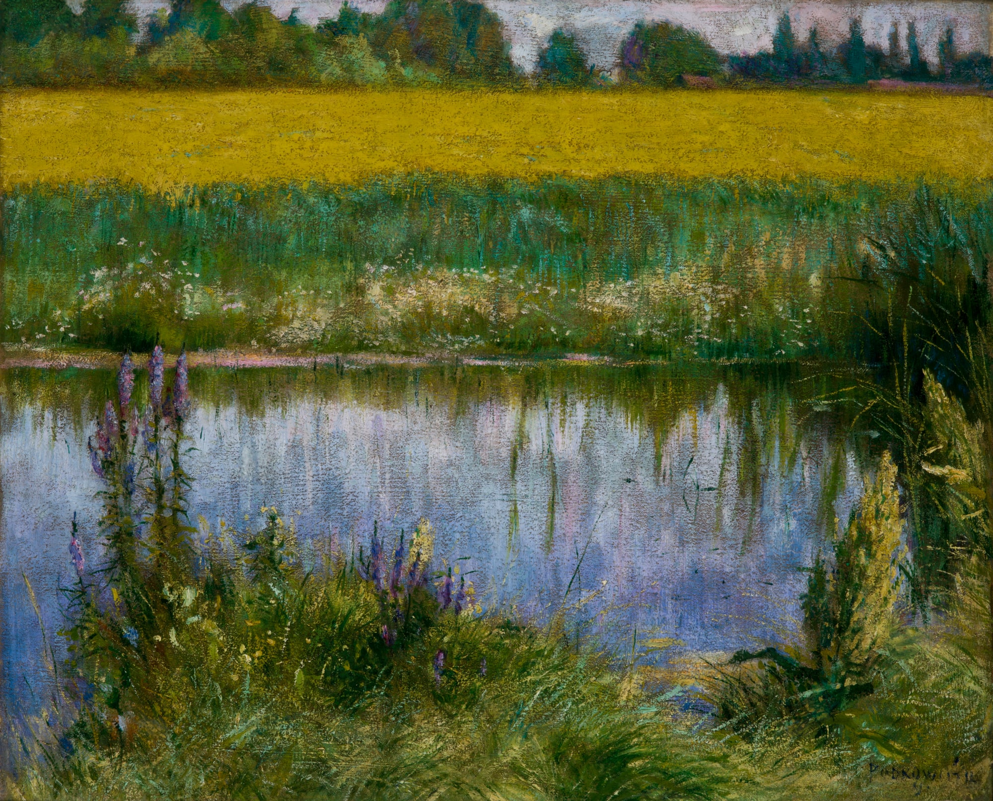 Władysław Podkowiński – Pole łubinu