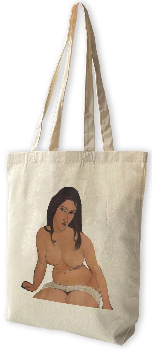 Torba bawełniana Siedzący akt Amedeo Modigliani, Biała