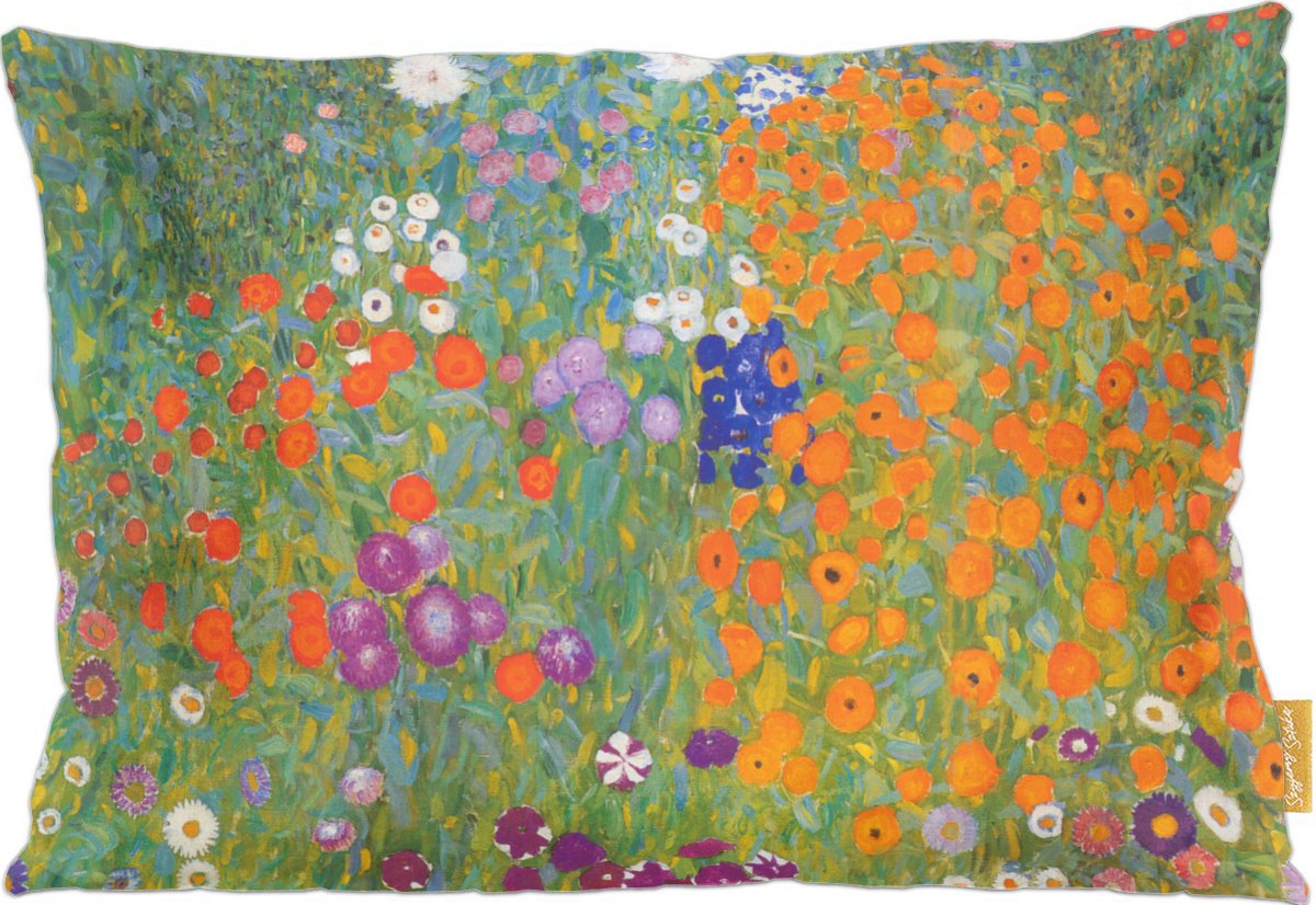 Poduszka dekoracyjna na prezent z obrazem Flower garden Gustav Klimt Szyjemy Sztukę