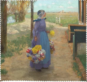 Ściereczka do okularów Kwietna dziewczyna w Holandii George Hitchcock