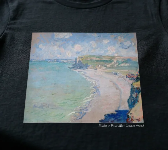 Koszulka z nadrukiem Plaża w Pourville Claude Monet