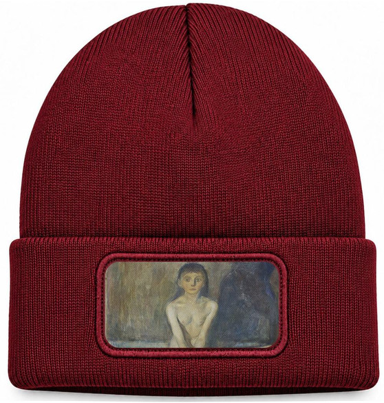 Czapka zimowa Puberty (Dojrzewanie) Edvard Munch – bordowa