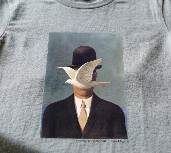 Koszulka z nadrukiem Mężczyzna w meloniku René Magritte