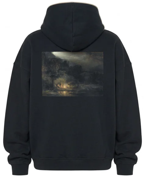 Bluza oversize Krajobraz z odpoczynkiem podczas Ucieczki do Egiptu Rembrandt
