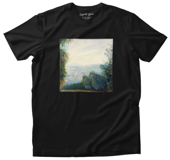 Koszulka z naszywką Dolina Auvers nad rzeką Oise Pierre-Auguste Renoir