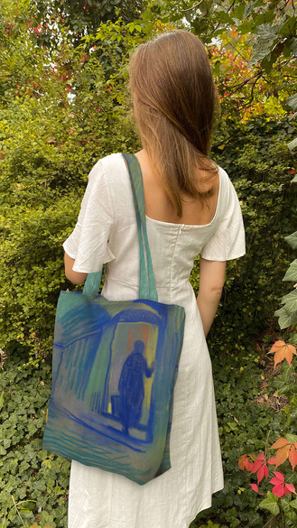 Torba na ramię shopper Stara kobieta wchodząca do zamku Pretzfeld Curt Herrmann